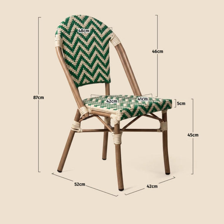 Silla Parisina Adolfo Verde/Beige