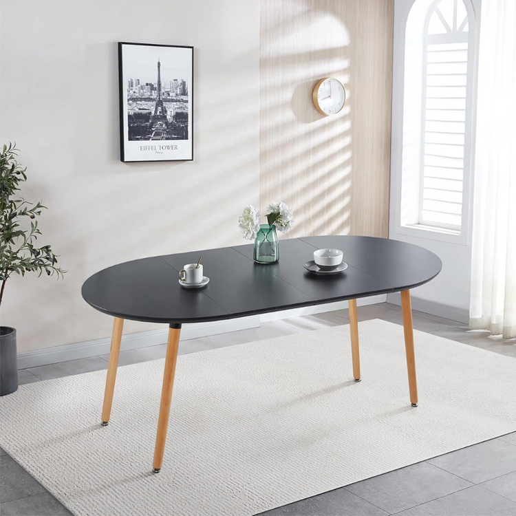 Mesa Extensible Bayona Negro | 100cm a 180cm
