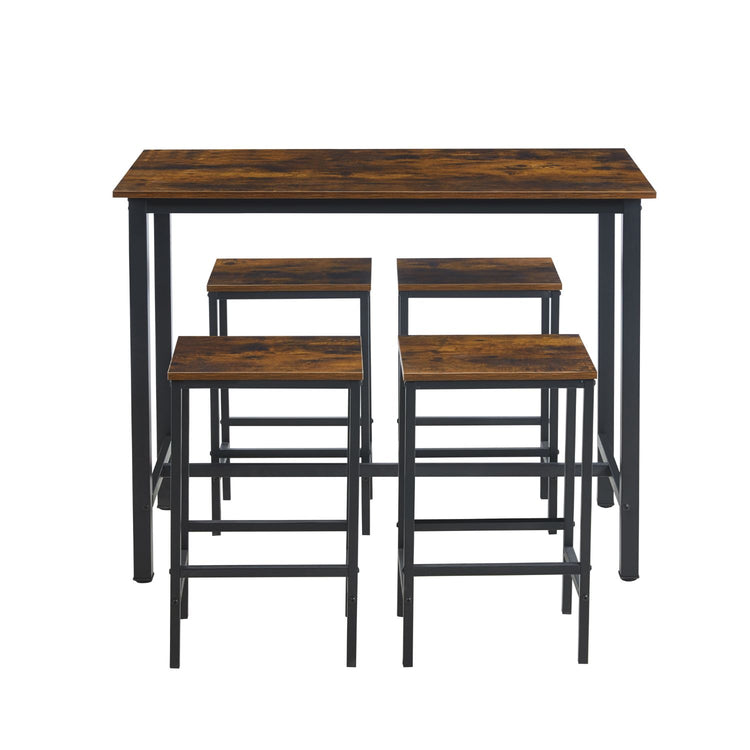Pack Mesa Alta + 4 Taburetes Bar | Estilo Industrial