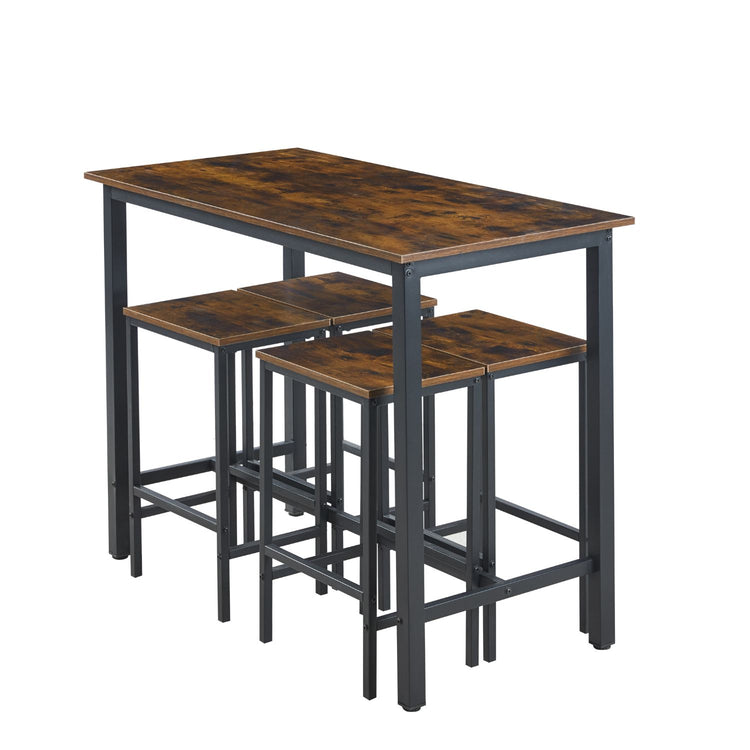 Pack Mesa Alta + 4 Taburetes Bar | Estilo Industrial