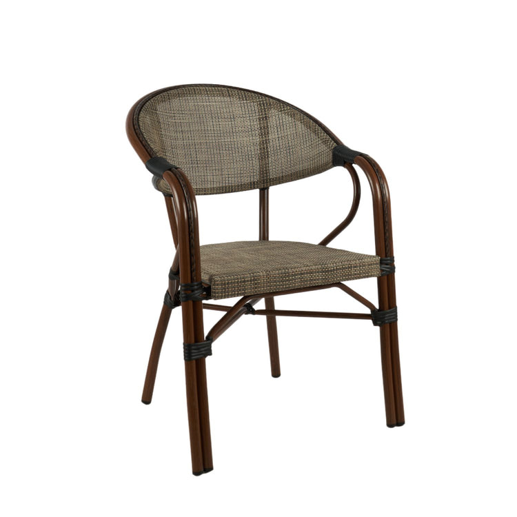 Silla Parisina Lyon Beige | Reposabrazos | Resistencia al Aire Libre