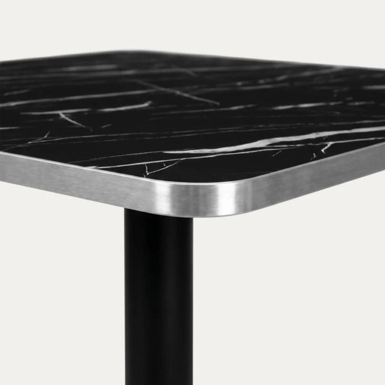 Mesa Cuadrada Roma Negro 70x70cm | Efecto Mármol