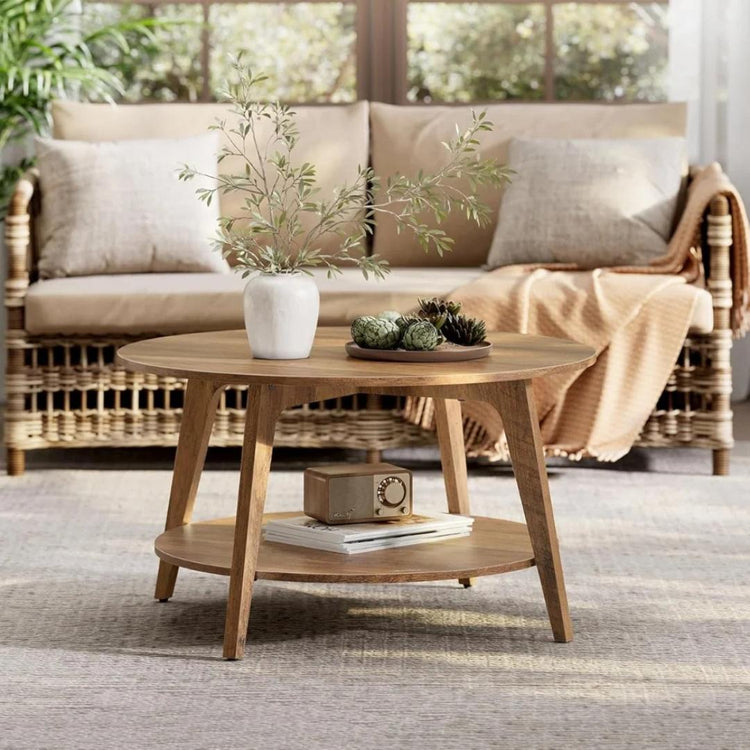 Mesa de Centro Romeo 80cm | MDF Natural Doble Nivel