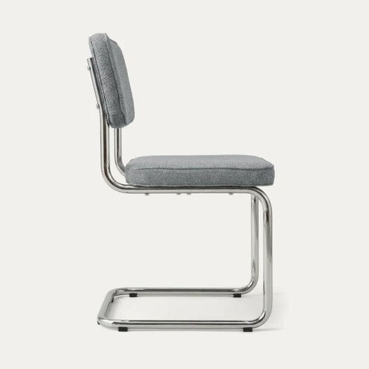 Silla Voladiza | Gris Grafito & Acero Cromado