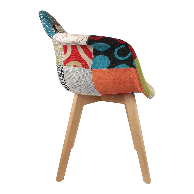 Butaca Patchwork Naranja | Tela & Madera