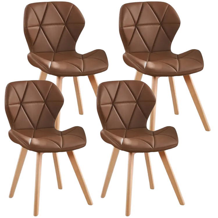 Pack 4 Sillón Rubik Café | Ecocuero & Madera