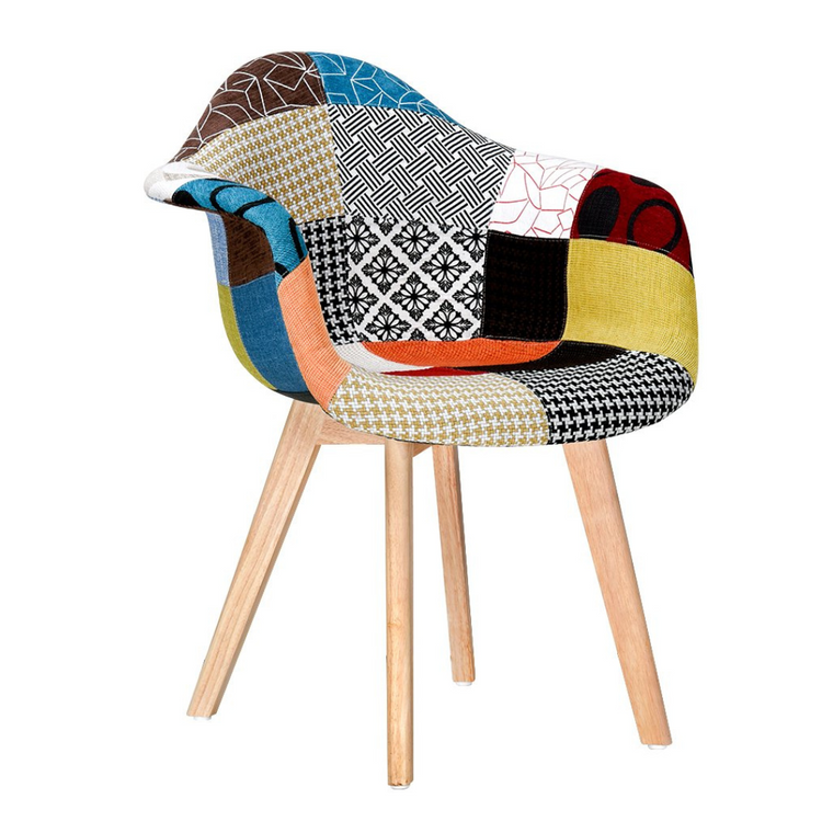 Butaca Patchwork Naranja | Tela & Madera