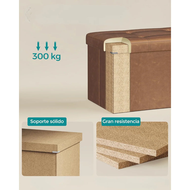 Baúl Banqueta Amanda | Ecocuero Color Camel