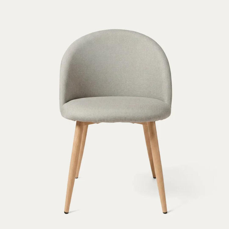 Silla Eloina | Tapizada Lino Arena & Patas de Acero