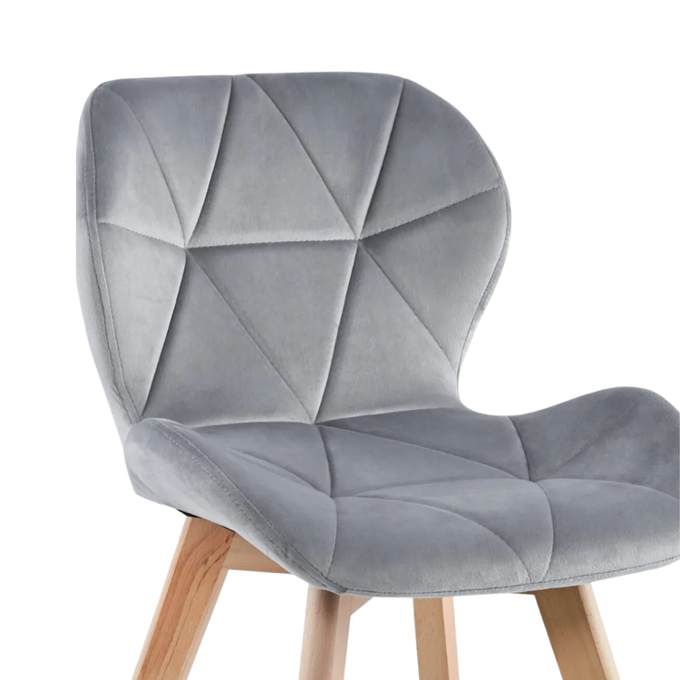 Pack 4 Sillón Rubik Gris |  Velvet & Madera