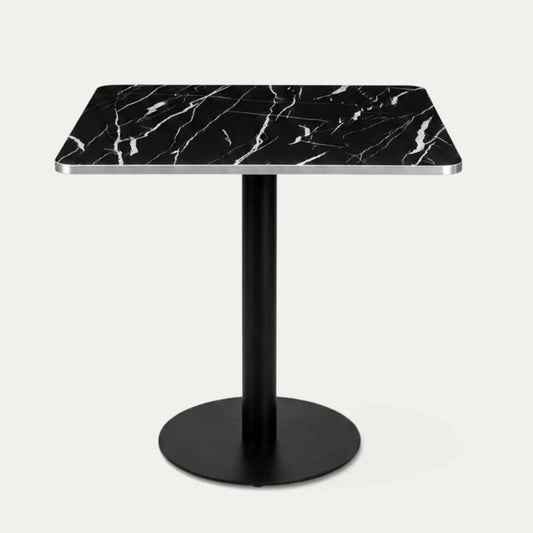 Mesa Cuadrada Roma Negro 70x70cm | Efecto Mármol
