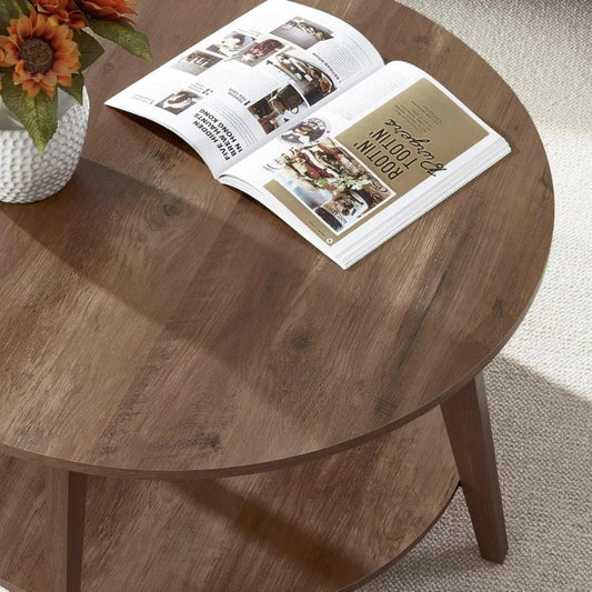 Mesa de Centro Romeo 80cm | MDF Natural Doble Nivel