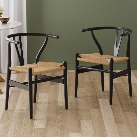 Pack 2 Silla Wishbone Nórdica | Madera | Natural & Negro