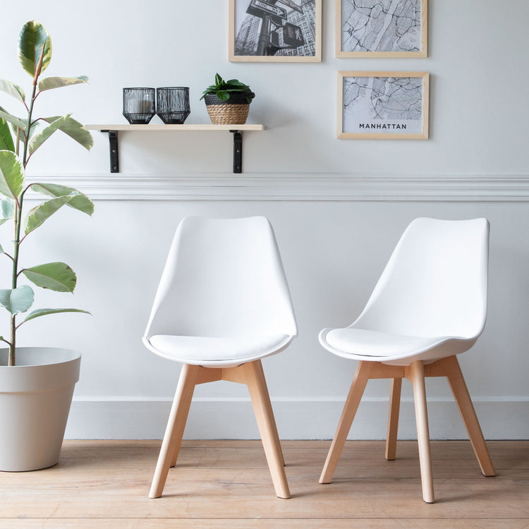 Pack 4 Tulip Blancas Acolchadas | Diseño Moderno