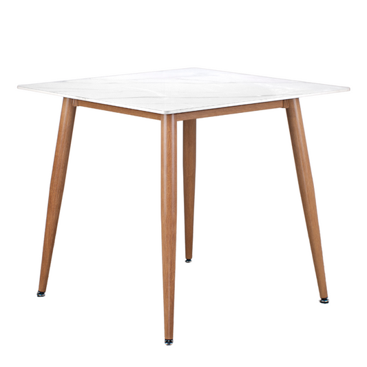 Mesa cuadrada Nevada 80x80 Blanca | Minimalista | Piedra Sinterizada |