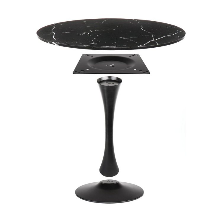 Mesa Redonda Tulip | Vinilo Cuarzo Negro