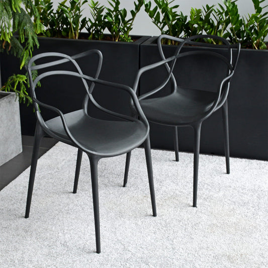 Pack 4 Sillas Masters Negras | Ideal Terraza y Interior