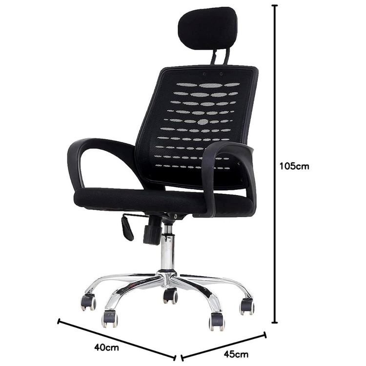 Silla Oficina Neo Negra | Apoyabrazos y Cabecera Ajustables