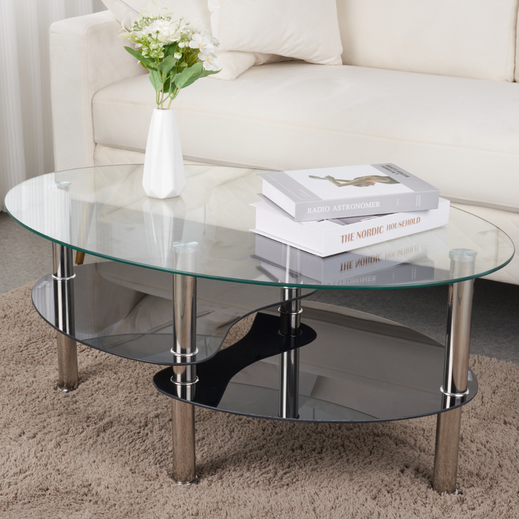 Mesa de Centro Moderna Martina con 2 Caras - Vidrio Templado