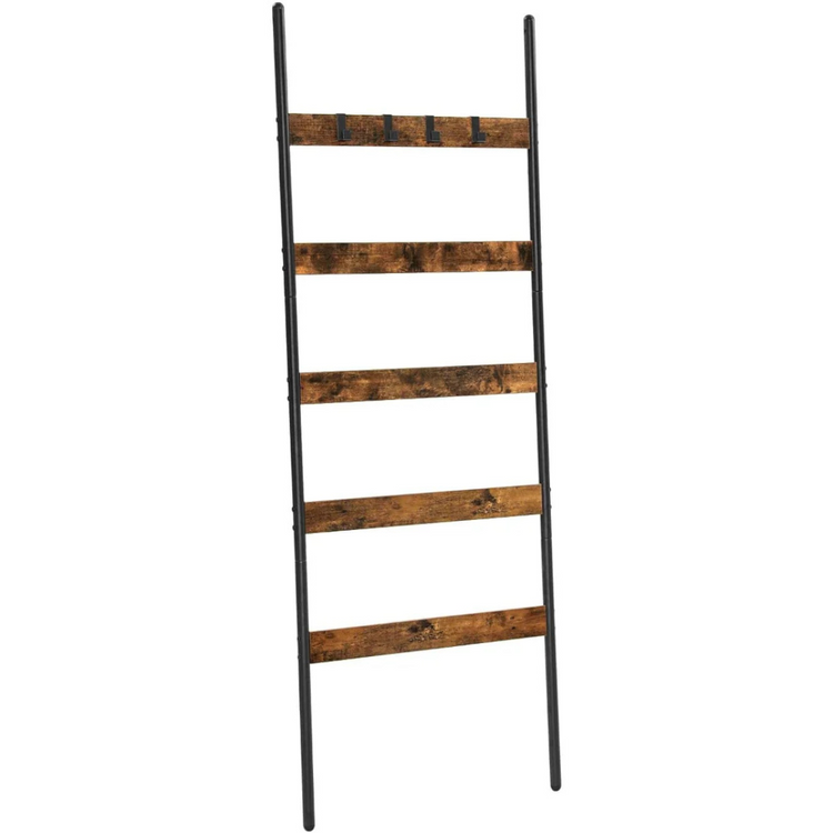 Perchero Escalera Hober | 5 Niveles Madera y Metal Negro