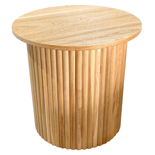 Mesa Auxiliar Redonda Karla D40 cm | Madera Natural