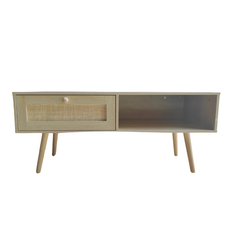 Mesa Centro Marshall | Rattan y Madera | Estilo Natural