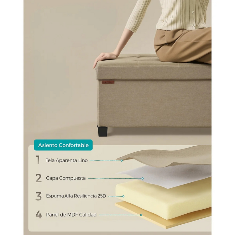 Banqueta Baul Bolton | Lino Camel