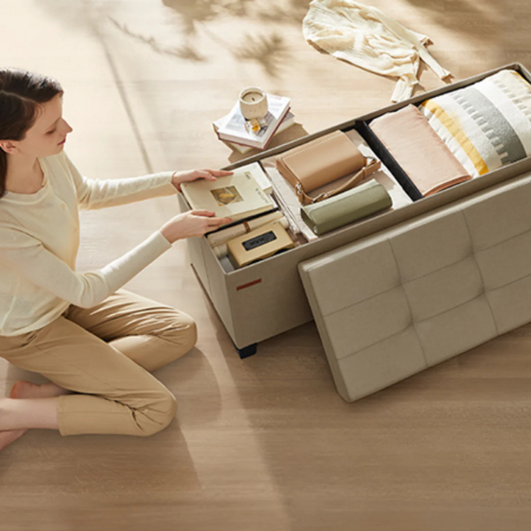 Banqueta Baul Bolton | Lino Camel