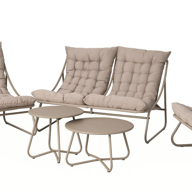 Juego de Terraza Arena | 3 Piezas + 2 Mesas de Centro