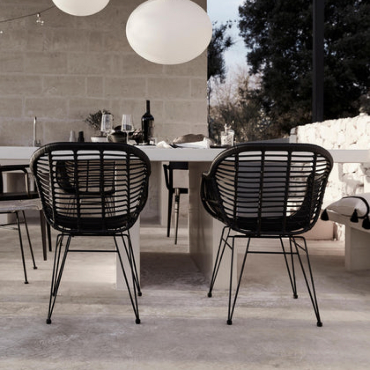 Butaca Grecia Negro | Diseño en Rattan
