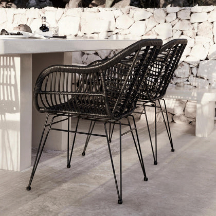 Butaca Grecia Negro | Diseño en Rattan