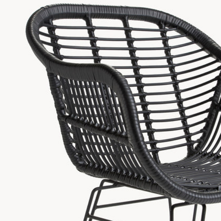 Butaca Grecia Negro | Diseño en Rattan