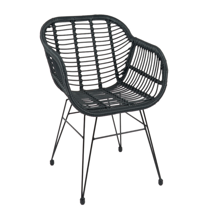 Butaca Grecia Negro | Diseño en Rattan