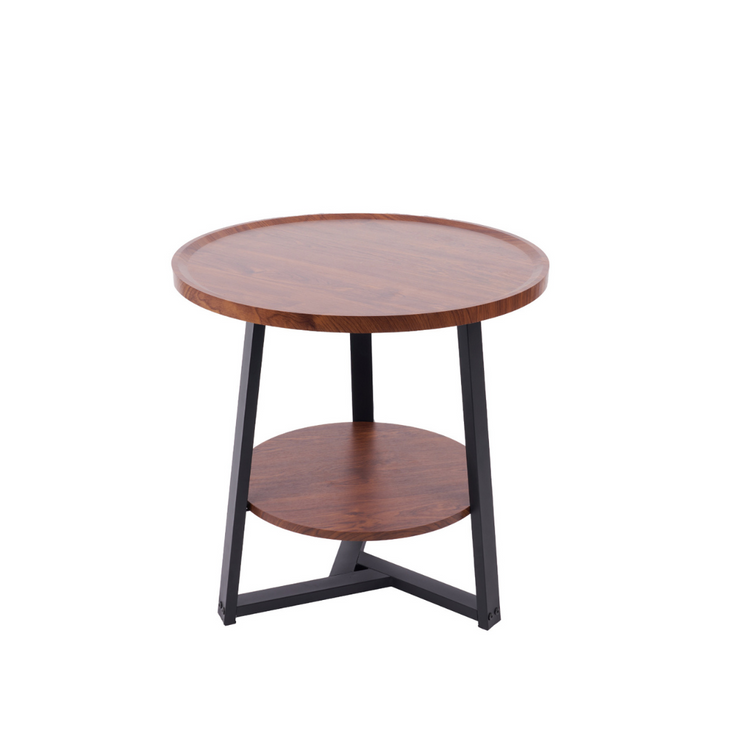 Mesa De Centro Lateral Mirella D60cm | Madera Oscura