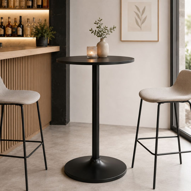 Mesa Alta de Bar Toms Negro 60x100cm