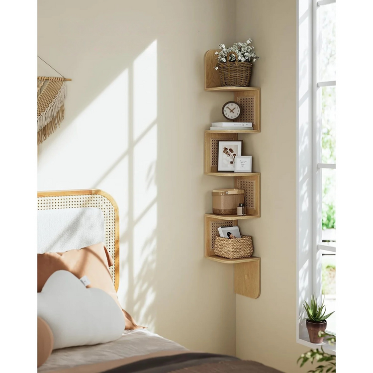 Estante Esquinero Viga | Estilo Rattan