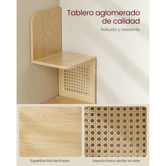 Estante Esquinero Viga | Estilo Rattan