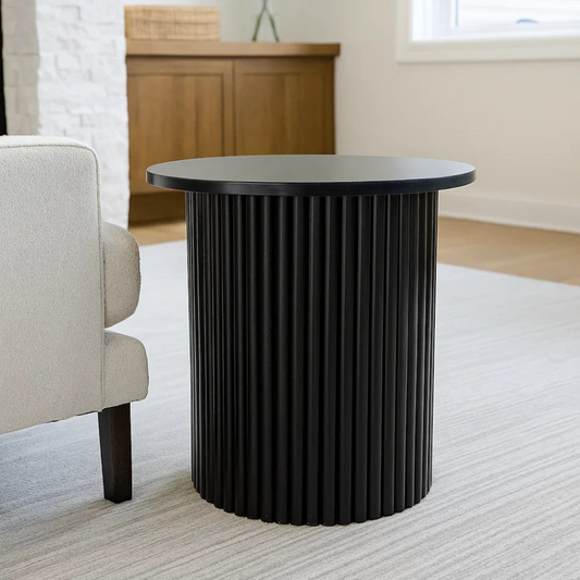 Mesa Auxiliar Redonda Karla D47 cm | Madera Negra