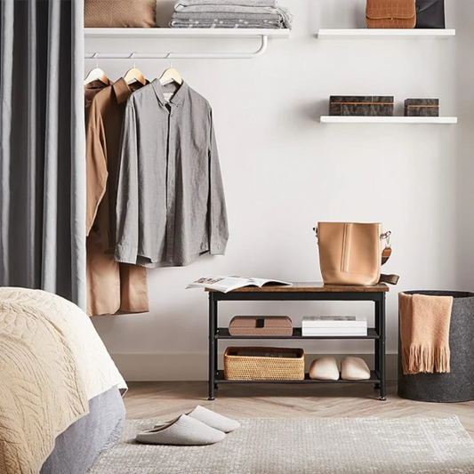 Mueble Zapatero Adena | Banco 3 Niveles con Diseño Industrial