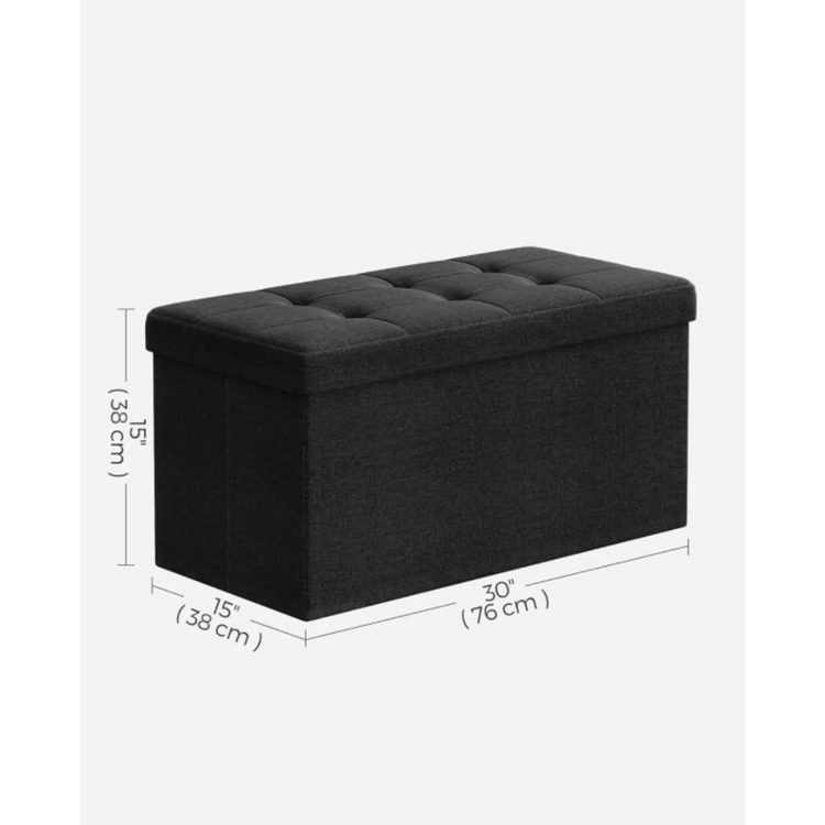 Baúl Banqueta Takoma Negro | Plegable con Almacenaje