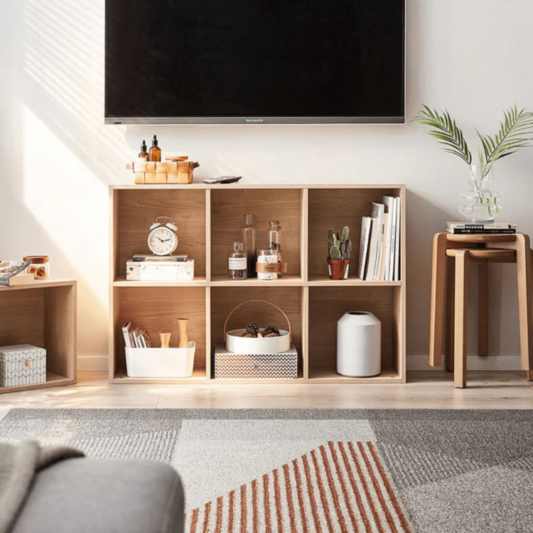 Mueble Organizador Pasco Natural | Con Canastos de Mimbre
