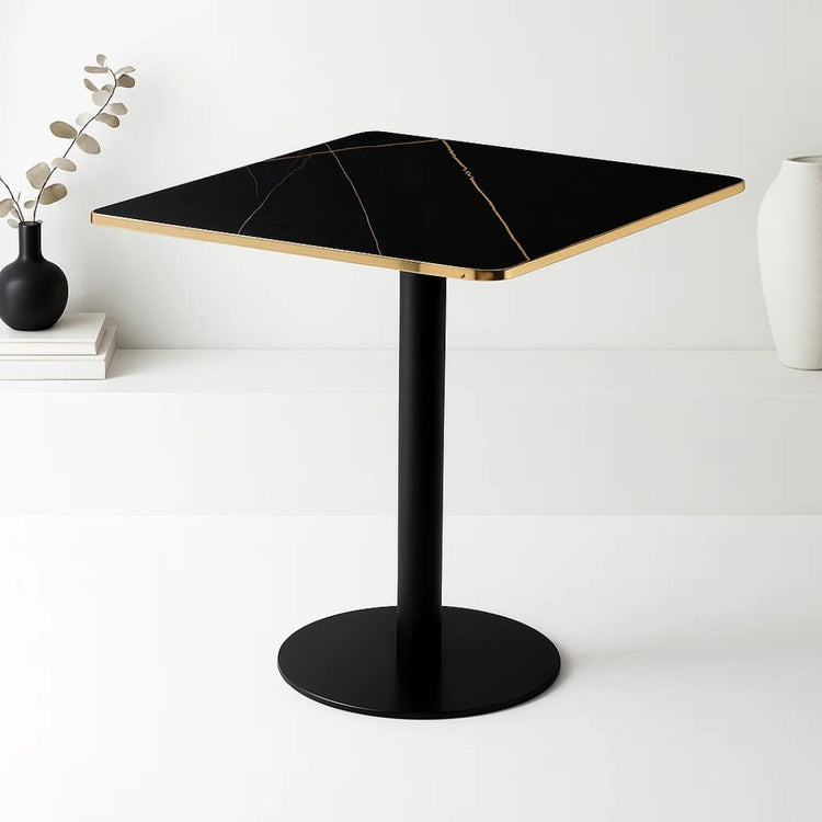 Mesa Cuadrada Lux Negro 70x70 | Efecto Mármol