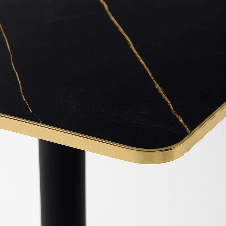 Mesa Cuadrada Lux Negro 70x70 | Efecto Mármol