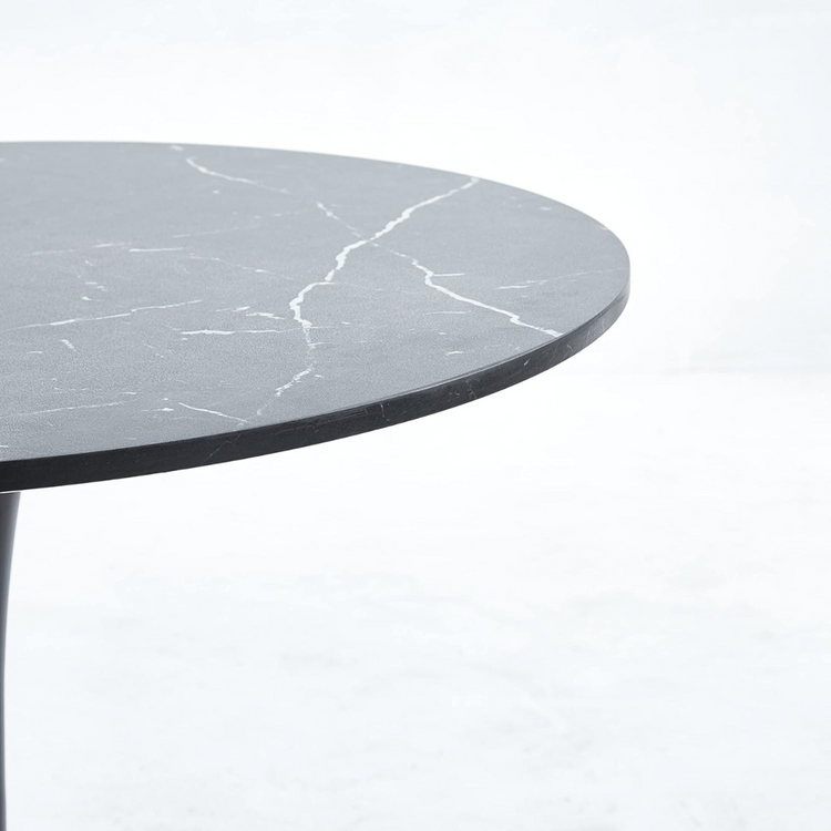 Mesa Redonda Tulip | Vinilo Cuarzo Negro
