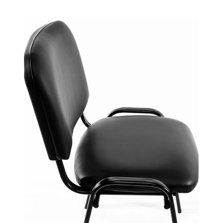 Silla Oficina Meeting | Ecocuero Negra | Cómoda ISO | Sala de Espera