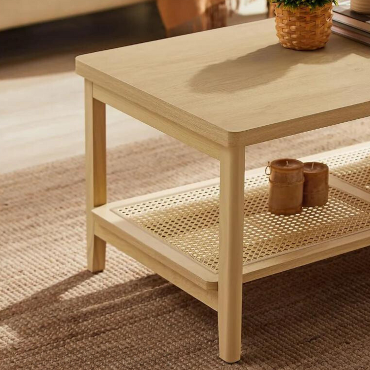 Mesa Central Leonora | Rattan y Madera