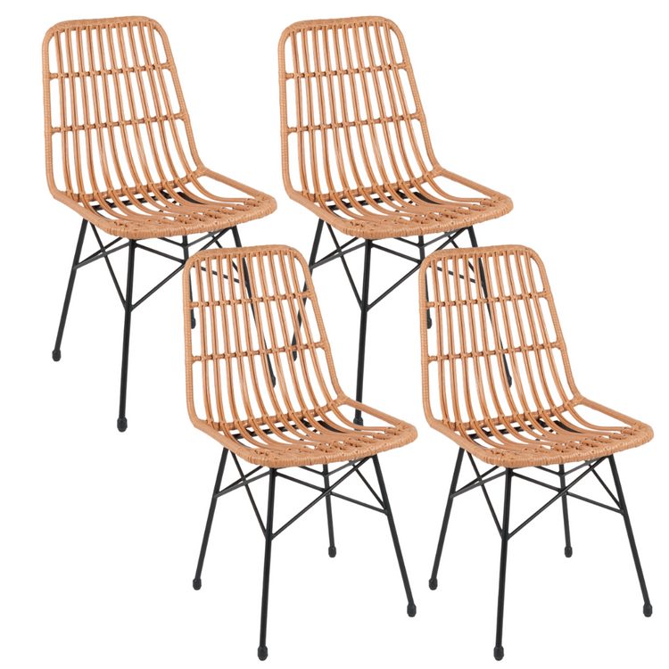 Pack 4 Sillas Grecia | Diseño en Rattan color Natural