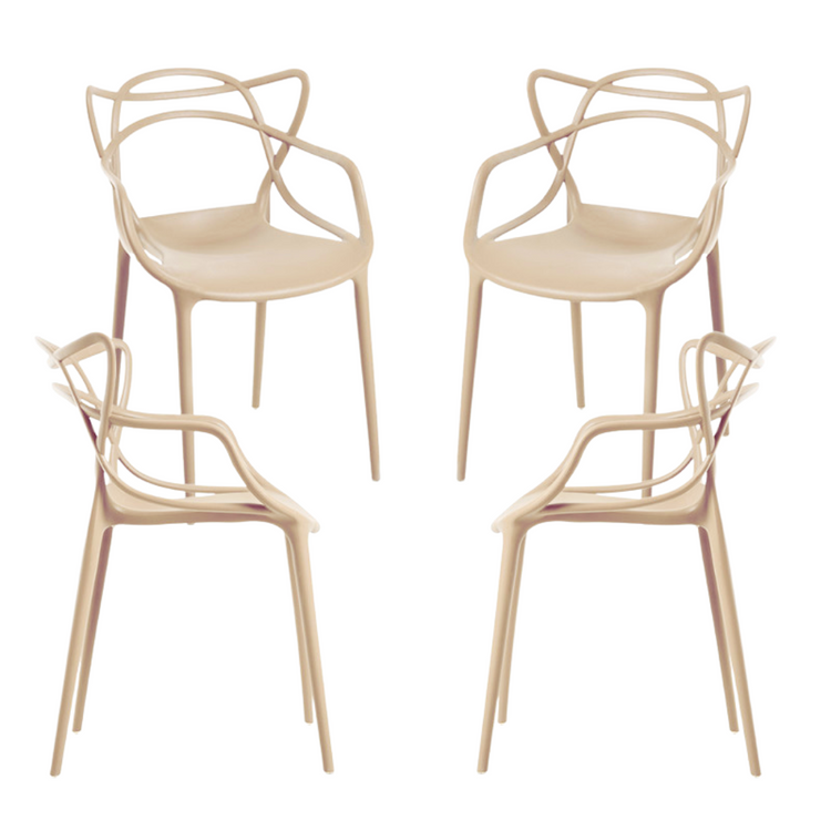 Pack 4 Sillas Masters Beige | Ideal Terraza y Interior