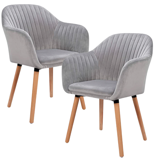 Pack 2 Butacas Sitiales Almer Velvet Gris | Sala, Dormitorio u Oficina