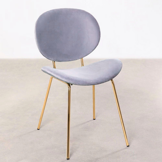 Pack 4 Sillón Angelica Velvet Gris | Sala, Dormitorio u Oficina